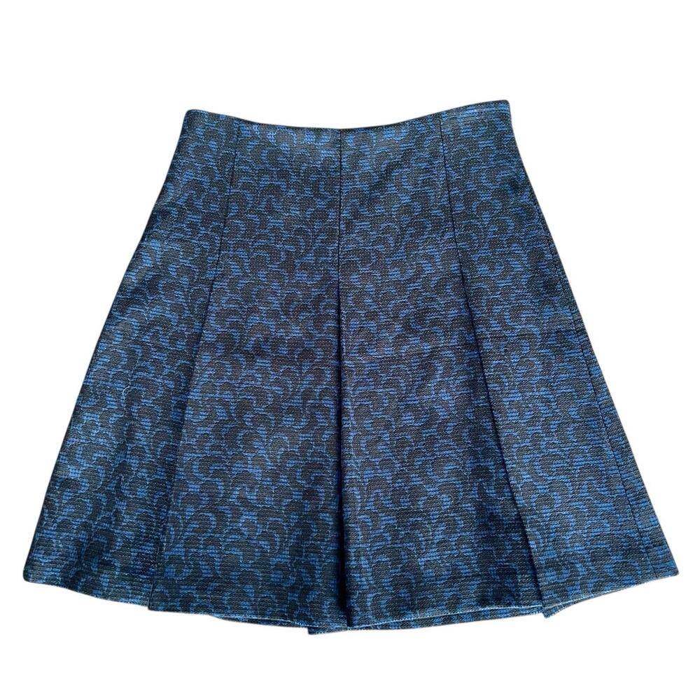 LOFT A-Line Skirt Jacquard Knee Length Pleated - Picture 5 of 7